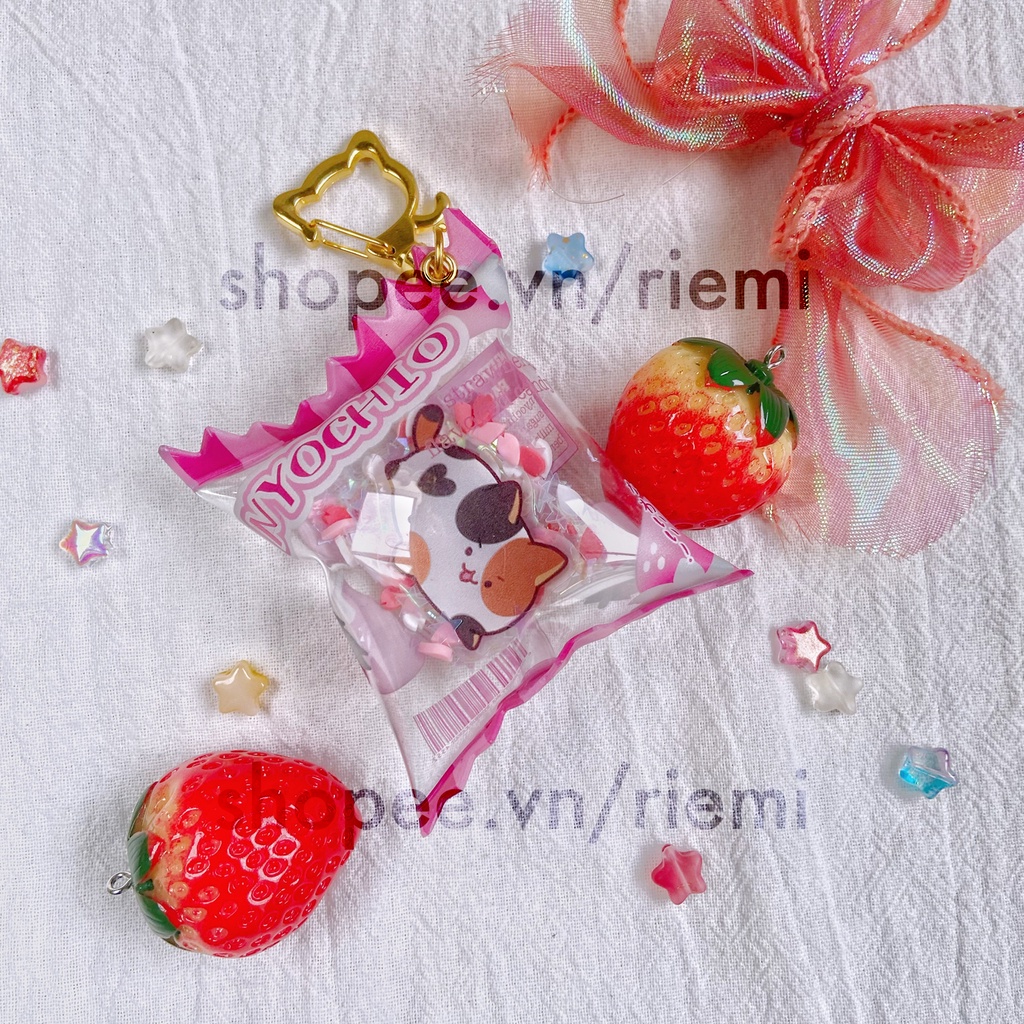 Keychain/Móc khoá D4DJ Nyochio hình túi kẹo artist Monoka