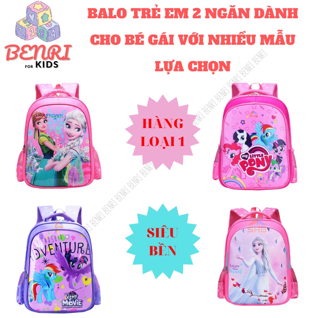 CẶP BALO TRẺ EM BENRI 2 NGĂN VỚI NHIỀU MẪU LỰA CHỌN SIÊU ĐÁNG YÊU CHỐNG GÙ CHỐNG NƯỚC DÀNH CHO BÉ GÁI CẤP 1 mã CC1-08-L1