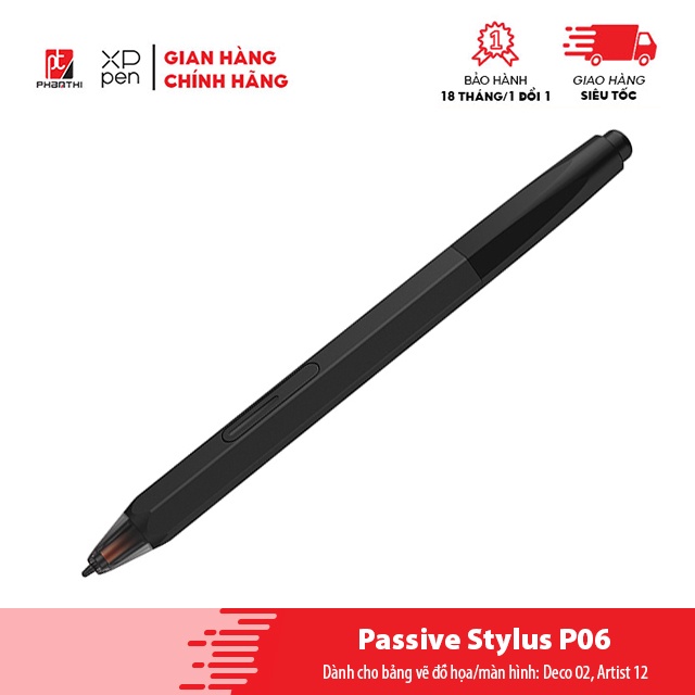 Bút Vẽ Cảm Ứng Passive Stylus P06 Không Sạc Cho Bảng Vẽ Điện Tử XP-Pen Deco 02 , Artist 12