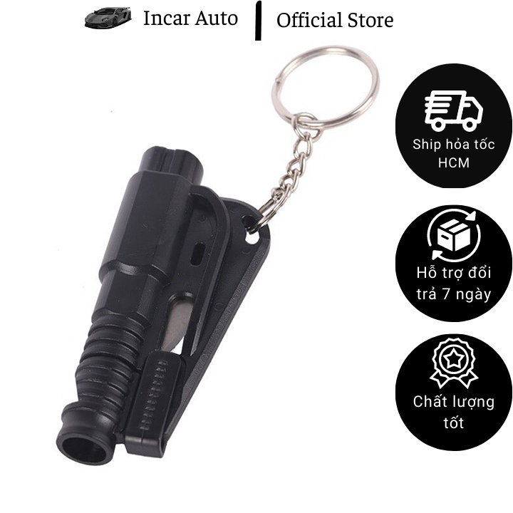 Móc Khóa Xe Hơi Ô Tô Thoát Hiểm HDS8573 Thoát Hiểm Phá Kính Cắt Dây Đai Chất Liệu Nhựa Hợp Kim