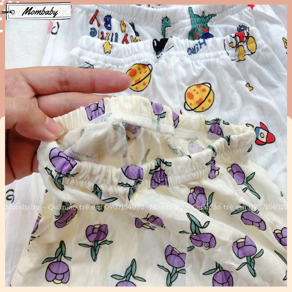 Bộ Lửng Tay Thun Thoáng Khí Hoạ Tiết Dễ Thương Cho Bé