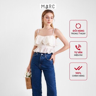 Áo 2 dây nữ marc fashion crop top bèo nhún viền ren hoa falh042522