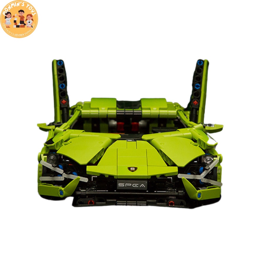 Đồ Chơi Lắp Ráp Mô Hình Siêu Xe Lamborghini Phiên Bản Đèn và Điều Khiển Từ Xa 1:14