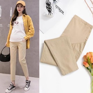 Quần baggy bầu thô kaki co giãn