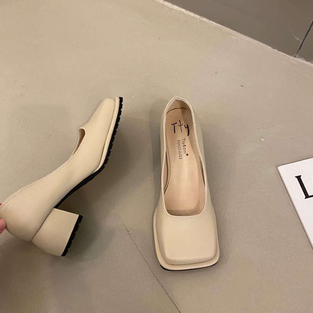 Giày Búp Bê Mũi Vuông Thời Trang Retro Dành  LDHE