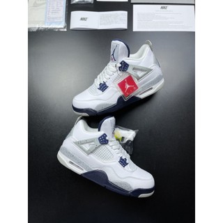Giày Jordan 4 trắng xám phối xanh than bản cao cấp nhất
