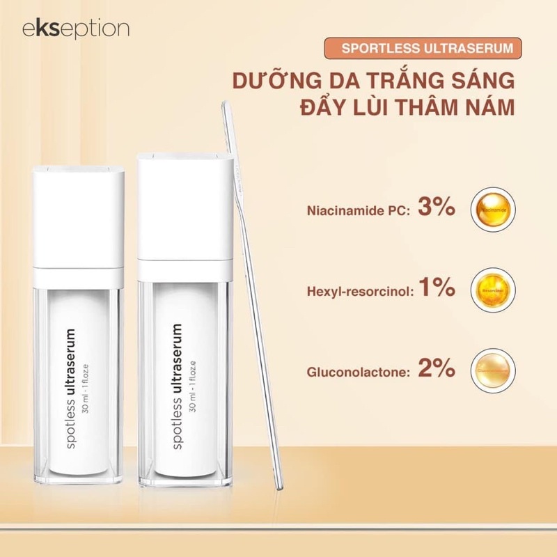 Serum EKSEPTION Spotless UltraSerum 30ml - Sáng Da, Mờ Nám Sạm, Giảm Thâm Mụn; Trẻ Hóa & Bảo Vệ Da