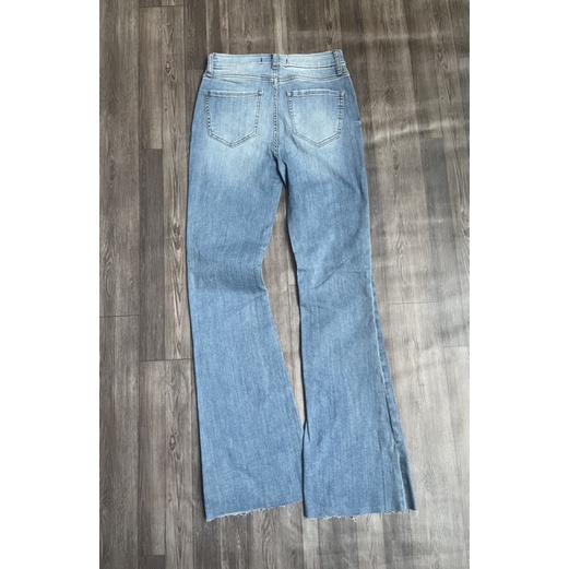 QUẦN JEANS LƯNG CAO ỐNG LOE DÁNG DÀI HÃNG EUNINA