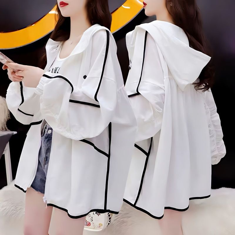 Áo Khoác Cardigan Mỏng Có Mũ Trùm Dáng Rộng Thoáng Khí Thời Trang Mùa Hè Hàng Mới Dành Cho Bạn Nữ