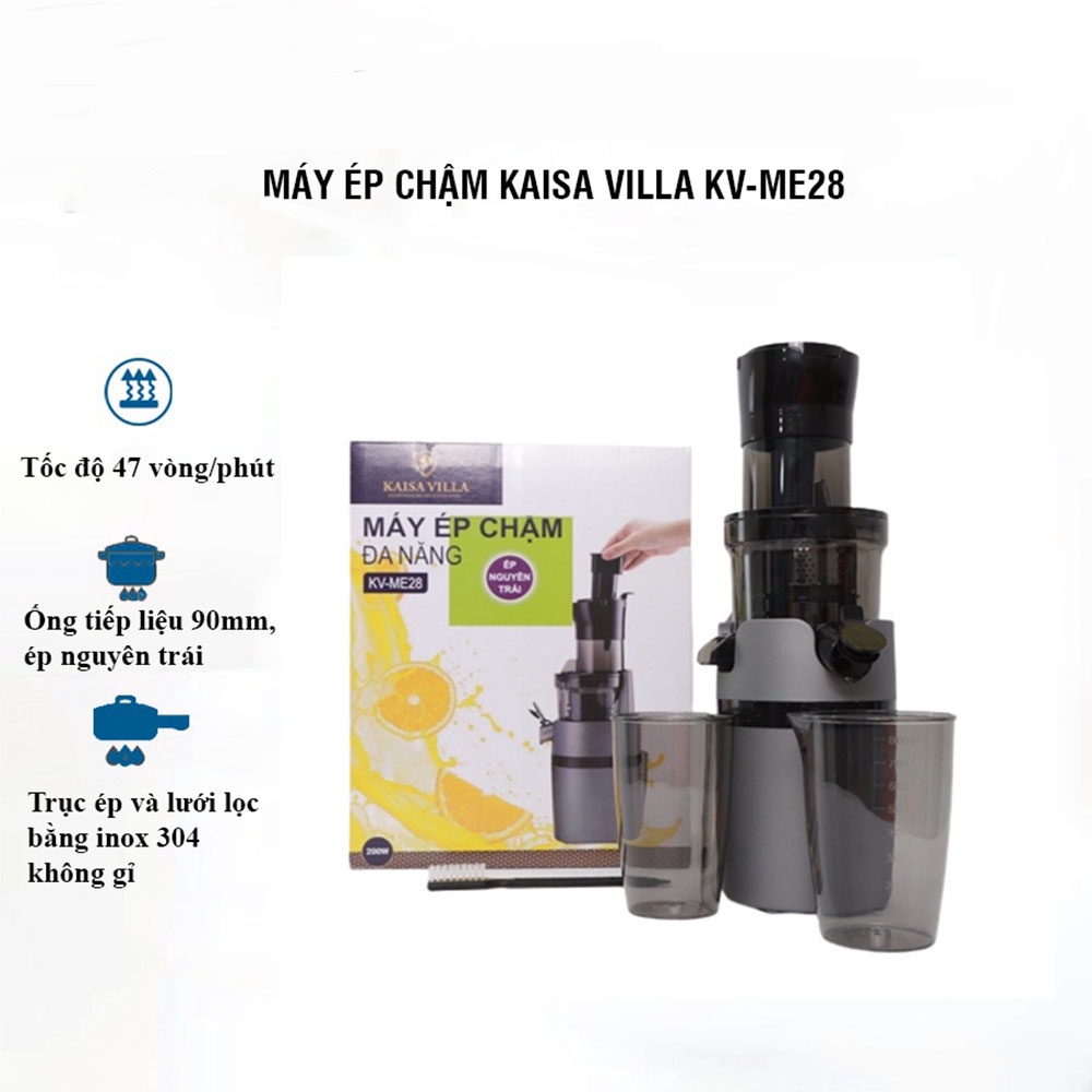 Máy Ép Chậm Kaisa Villa KV-ME28, Máy Ép Nguyên Quả, Máy Làm Sữa Đậu Nành, Làm Kem Đa Năng