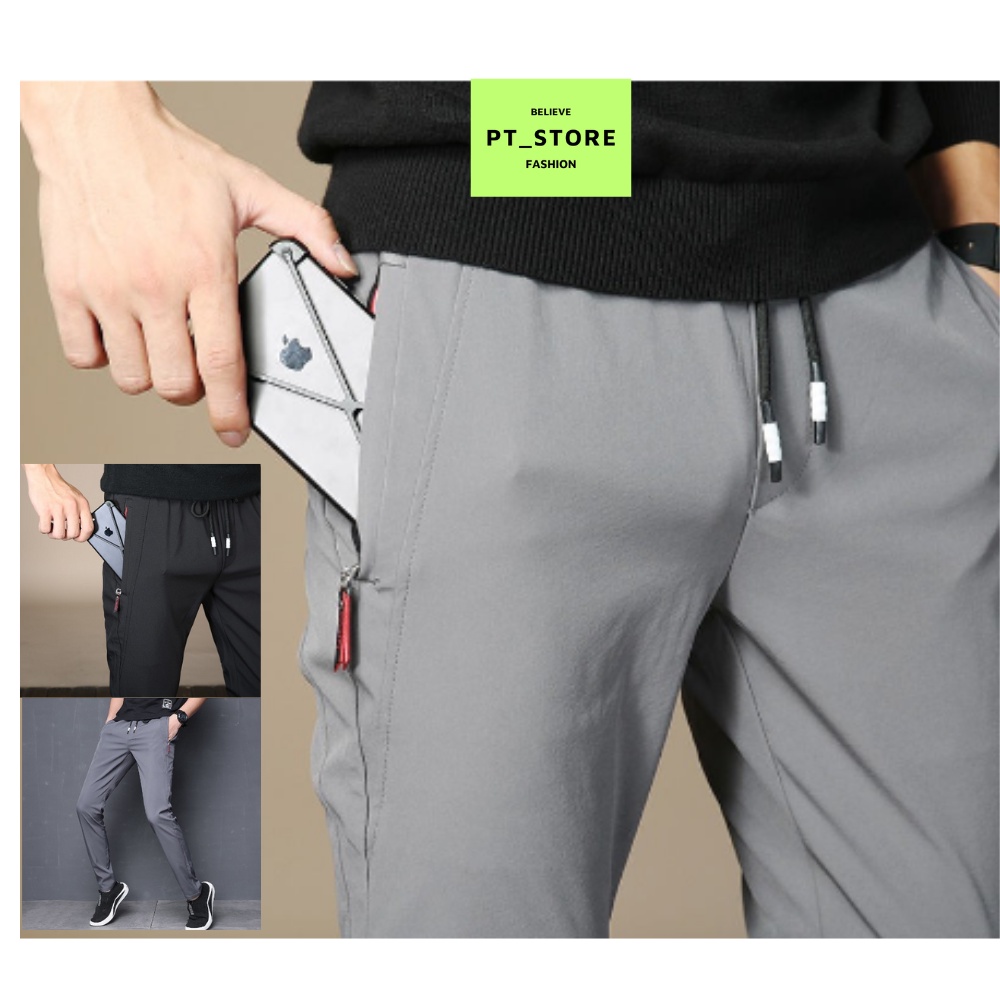 Quần dài nam, quần jogger thể thao nam trơn PT007 chất gió dù mềm mịn