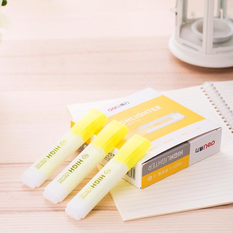 Bút highlight đánh dấu nhớ dòng dạ quang Deli màu pastel phù hợp cho học sinh văn phòng tiện dụng nhanh khô cao cấp S625