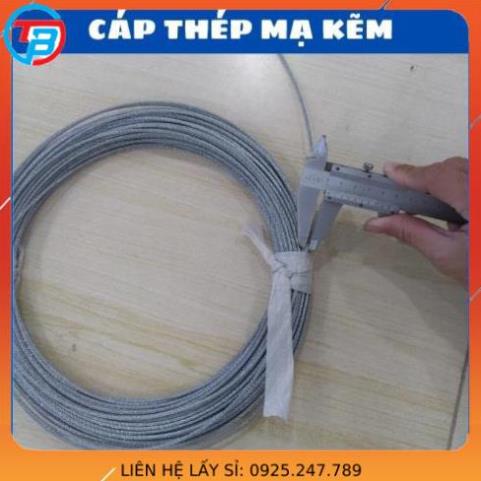 Cáp thép mạ kẽm, cáp lụa 2 ly, 3 ly, 4 ly, 5 ly, 6 ly, 8 ly, 10 ly cắt lẻ - Cáp Thép Thái Bình