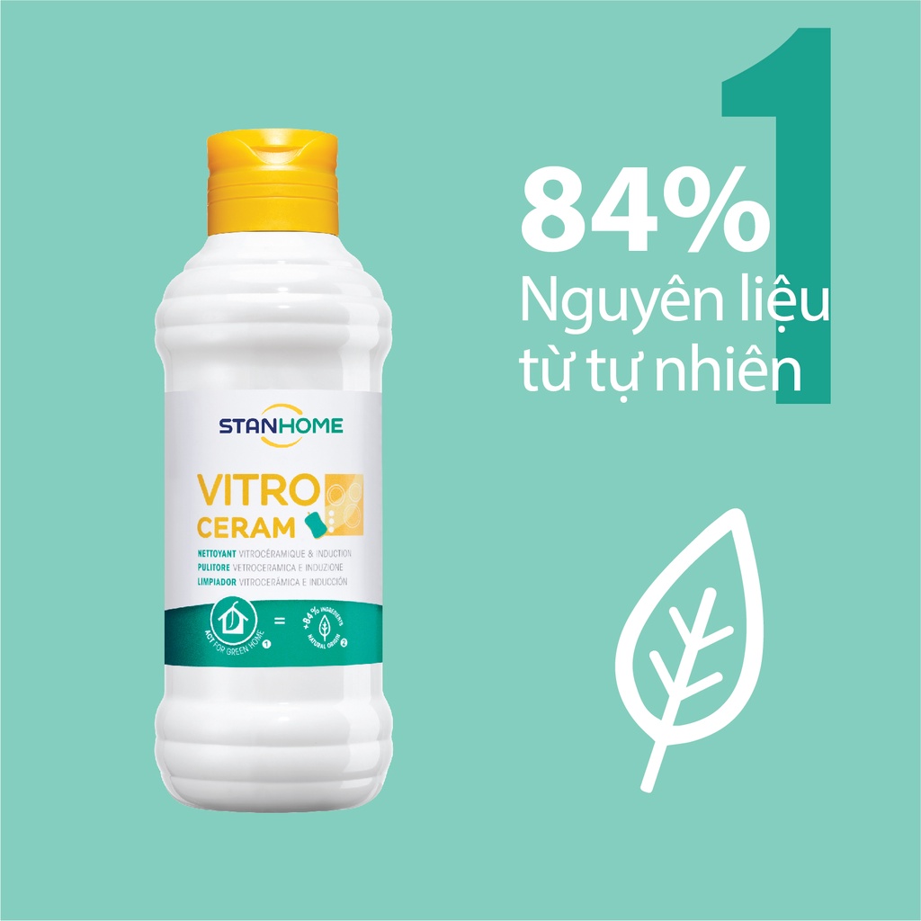 Kem làm sạch bếp điện từ, bếp hồng ngoại chiết xuất từ tự nhiên Stanhome Vitro Ceram 250ml