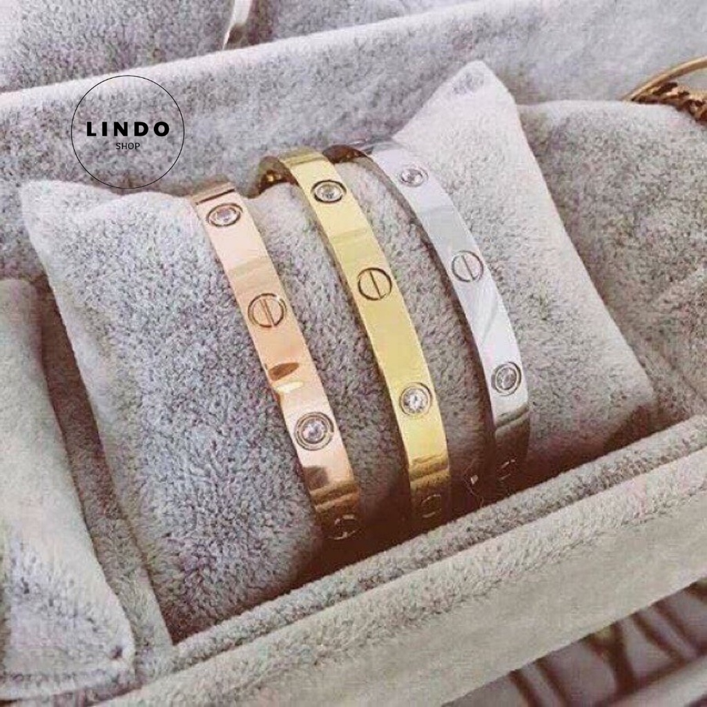 Vòng tay Titan LINDO - Vòng tay không đen, không gỉ, hình Ovan, màu vàng, bạc, vàng hồng, có size