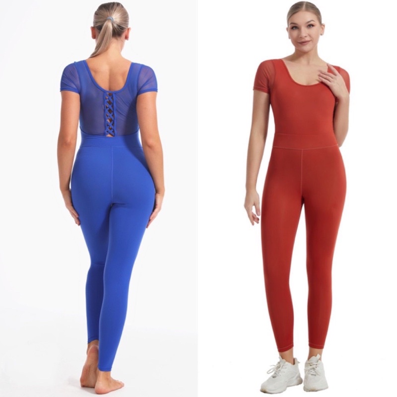 Bộ Jump Yoga Gym Lưới LưngTay Cộc Tay J82 (Hàng Quảng Châu Cao Cấp)