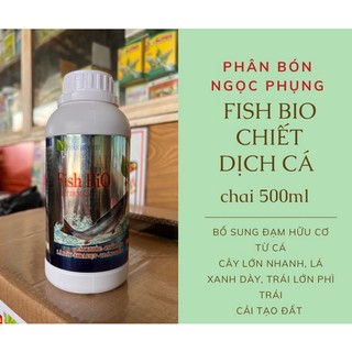 FISH BIO chiết dịch cá chai 500ml - phân bón bổ sung đạm hữu cơ từ cá, cải tạo đất, cây lớn nhanh, xanh dày lá, phì trái