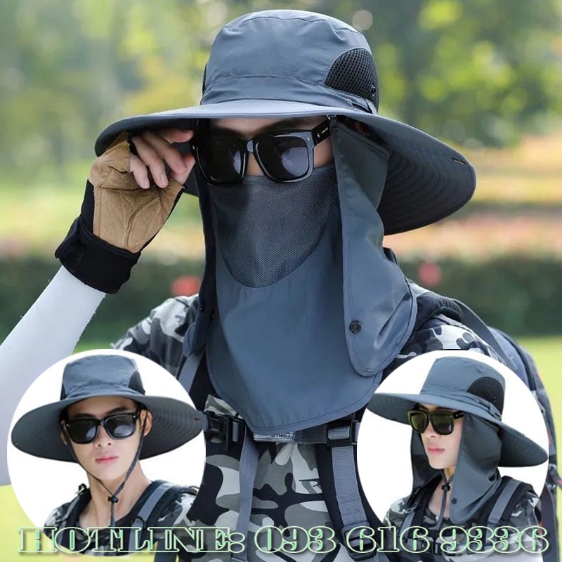 Nón Rộng Vành ⚡️ 𝐅𝐑𝐄𝐄 𝐒𝐇𝐈𝐏 ⚡️ Chống Nắng Kèm Khẩu Trang Mũ Tài Bèo Rộng Vành Đi Câu Phượt Làm Vườn