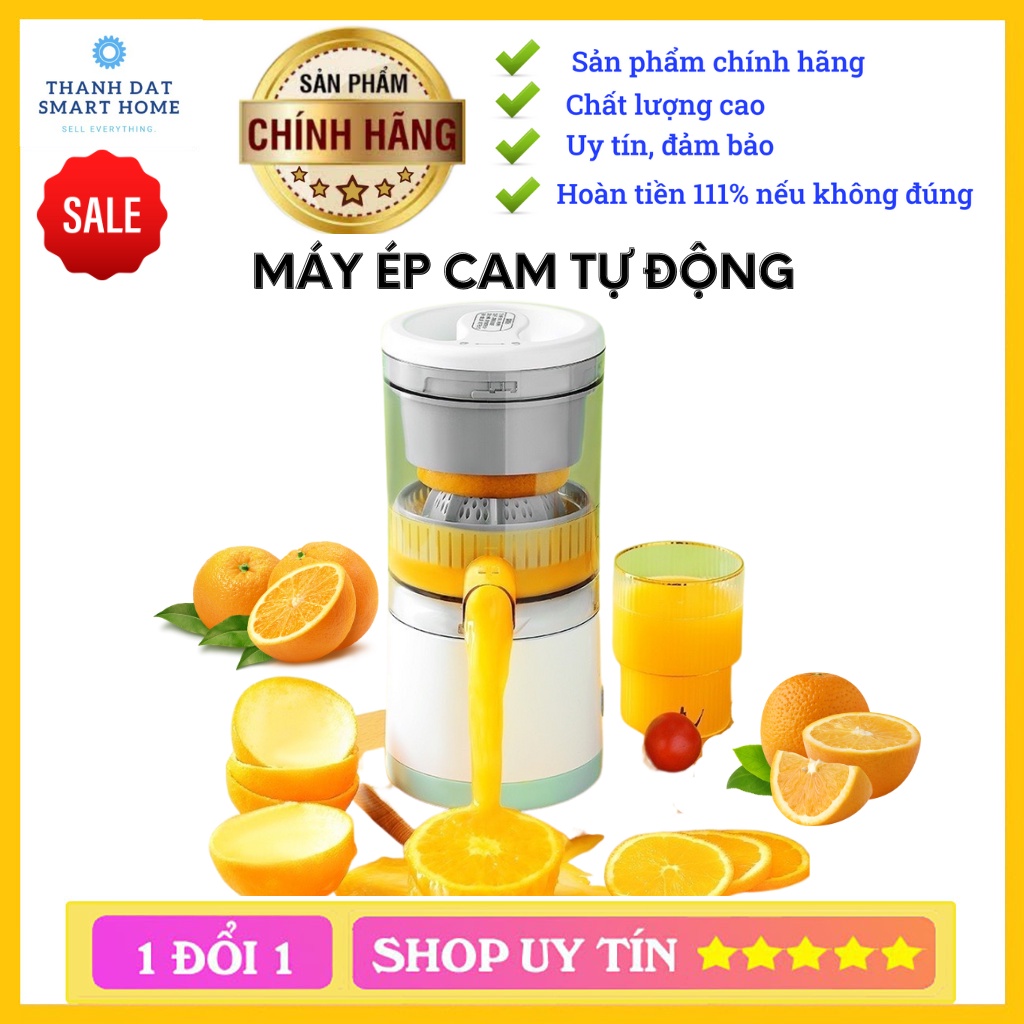 Máy Vắt Cam, Ép Cam Tự Động Không Dây, Máy Ép Chậm Trái Cây, Vắt Chanh Đa Năng Sạc USB