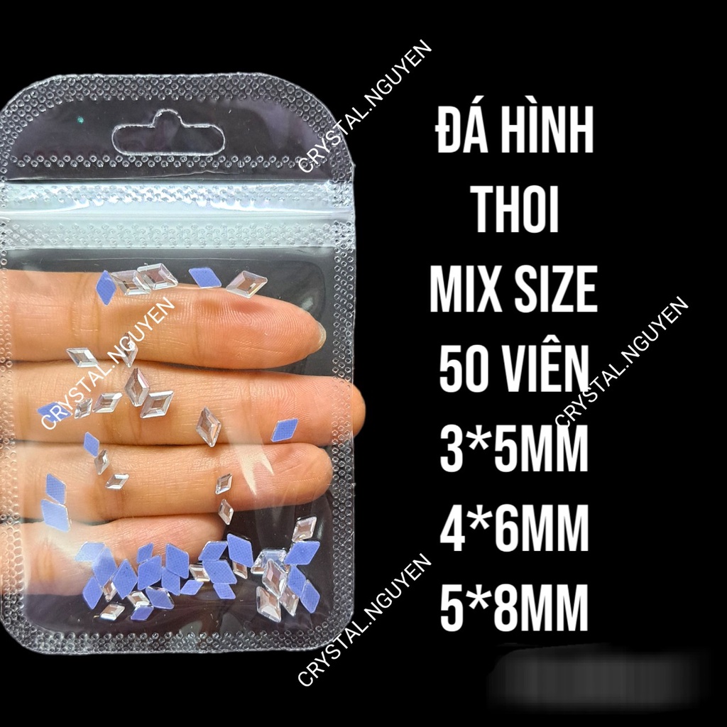 ĐÁ KHỐI CHÂN KEO LƯỚI  NAIL -  MÀU TRẮNG VÀ MÀU CỪ