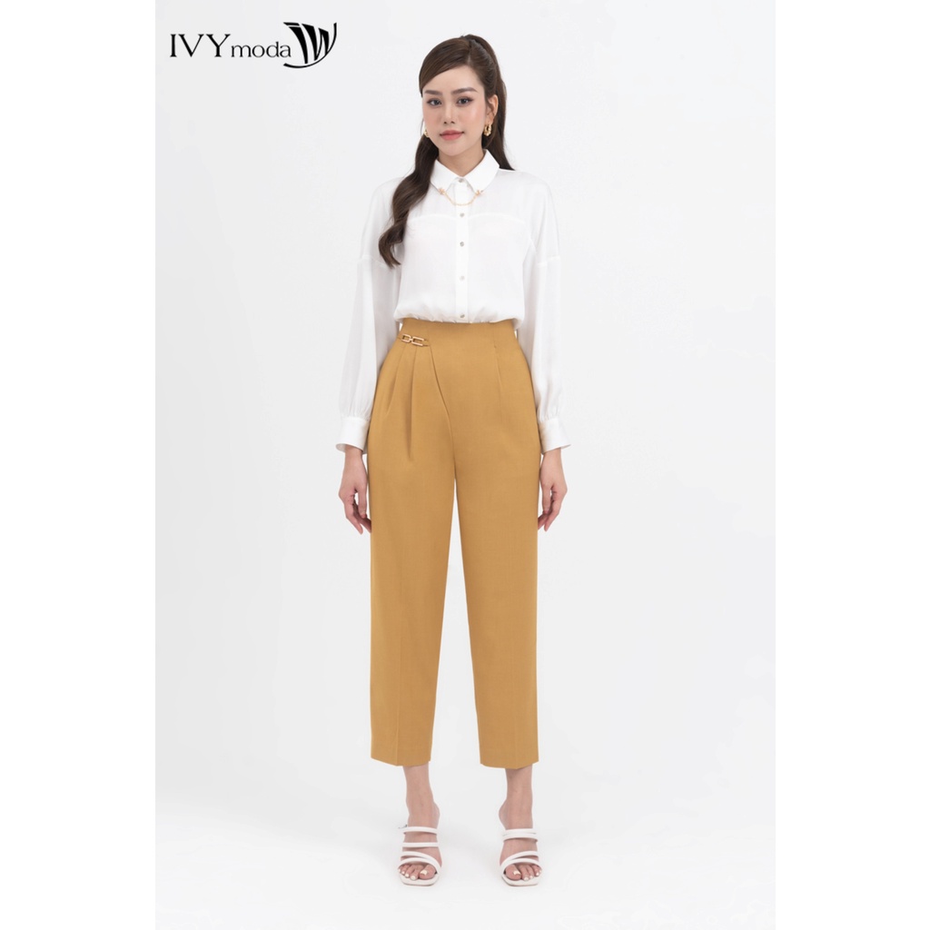 Quần baggy nữ phối phụ kiện IVY moda MS 22M8252