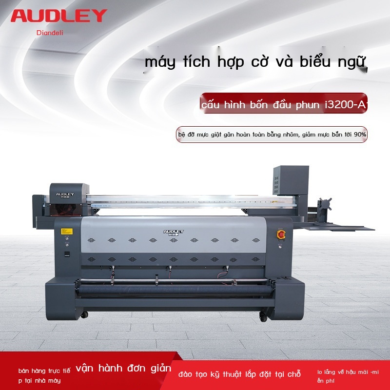 Audley 1.6M 4 Đầu Nặng Công Nghiệp Thăng Hoa Cờ Tất Cả Trong Một Máy Vải Oxford Thảm Truyền Nhiệt