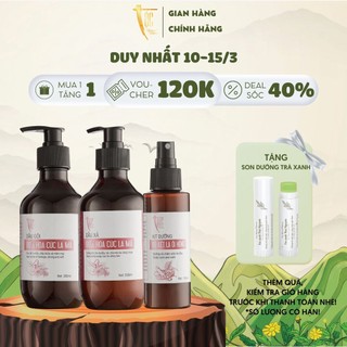 Combo Dầu gội, Dầu xả Bơ Hoa cúc La Mã 300ml & Xịt dưỡng Bồ kết Lá ổi hồng 150ml TỘC Natural phục hồi hư tổn