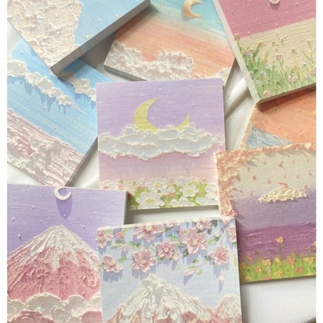 Giấy note giấy ghi chú tranh sơn dầu