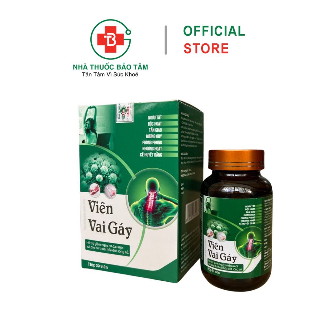 Viên uống VIÊN VAI GÁY, giảm các triệu chứng đau mỏi vai gáy - Hộp 30 viên