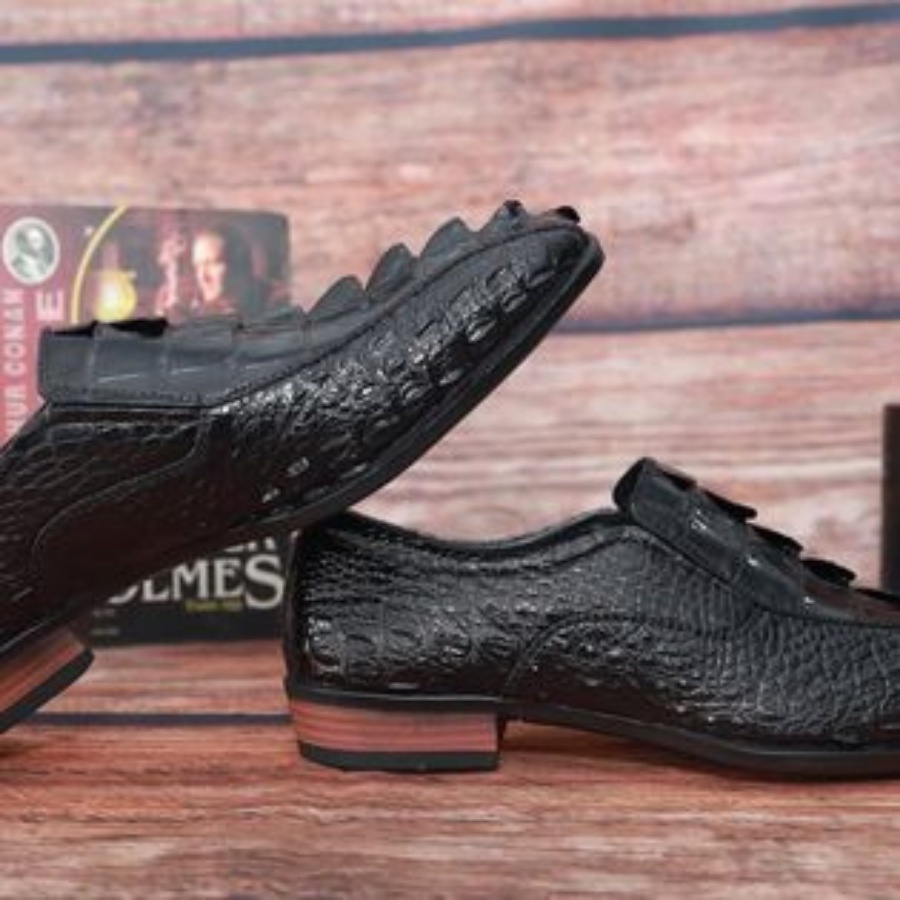 Giày Tây Gai/ Đuôi Da Cá Sấu 2DO LEATHER G921 Quà Tặng Cho Người Thân, Sang Trọng, Cao Cấp, Siêu Bền