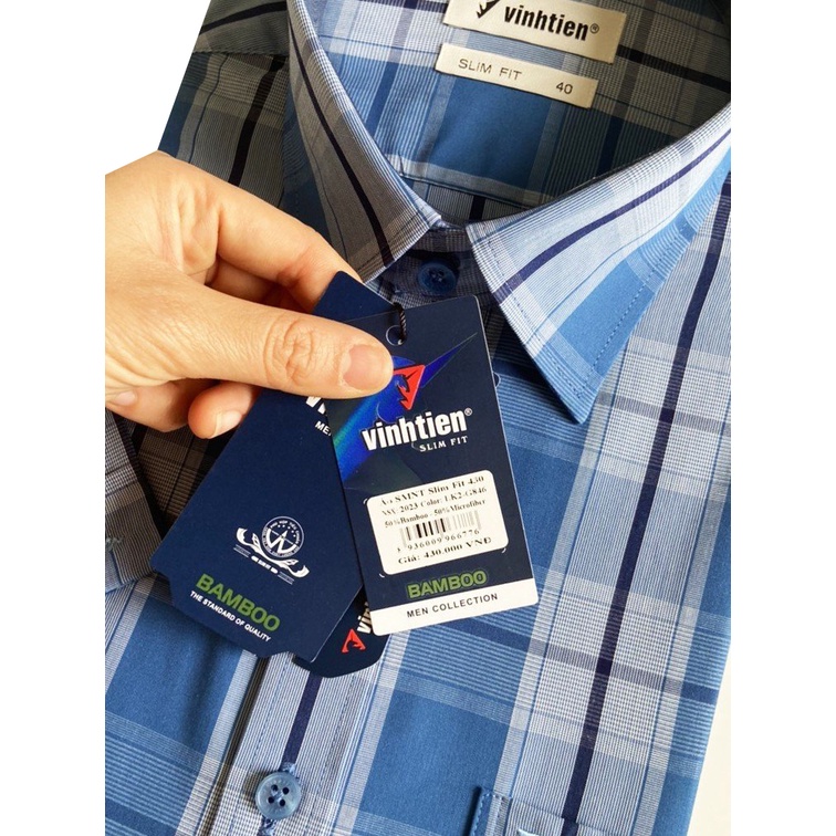 Áo Sơ Mi Nam Bamboo Ngắn Tay Slimfit Vĩnh Tiến Gtb 430