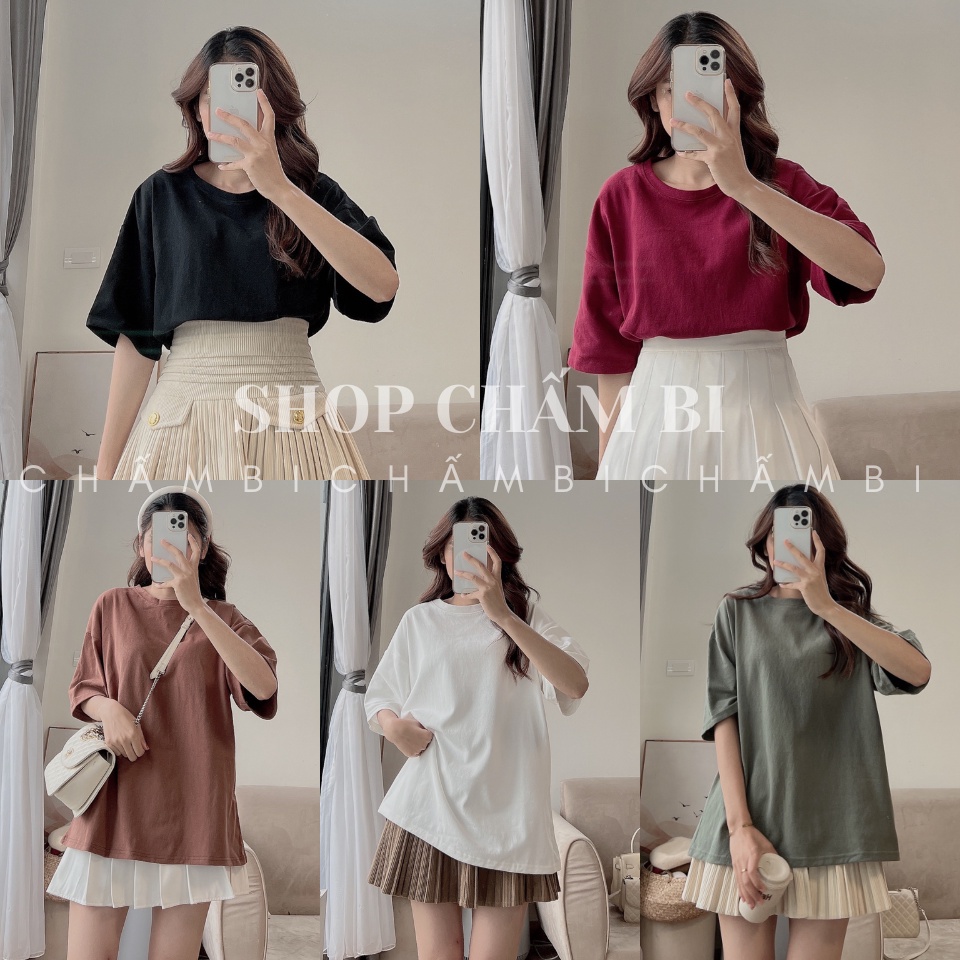 Áo thun nữ cộc tay A.435, Áo phông trơn 6 màu basic đơn giản năng động - Thời trang nữ Chấm Bi