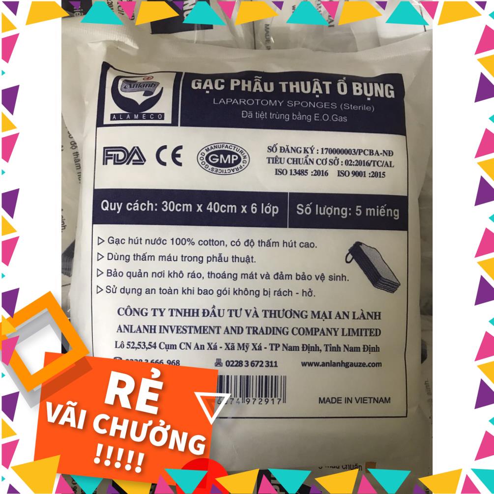 Gạc phẫu thuật ổ bụng 30x40cm