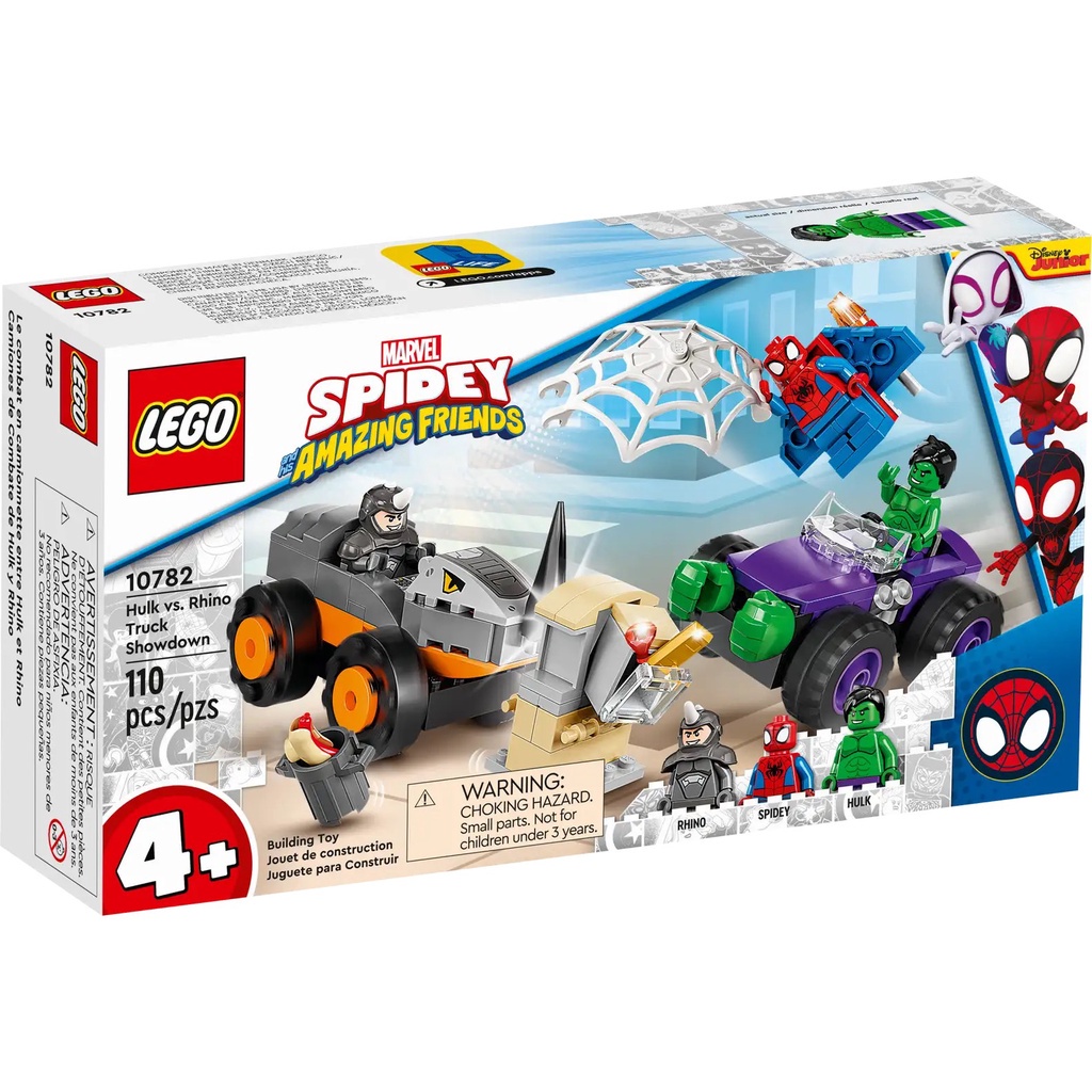 Đồ chơi lắp ghép LEGO chính hãng Spidey Hulk vs. Rhino Truck Showdown 10782 - 110 chi tiết