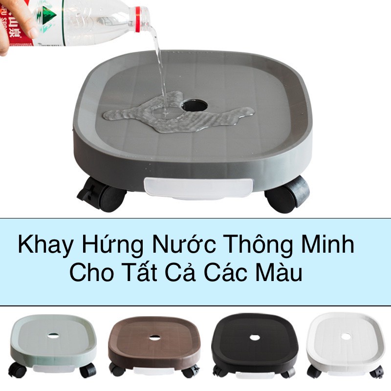 Đế chậu cây -Đế Kê Chậu cây Có Bánh Xe và khay hứng nước thông minh