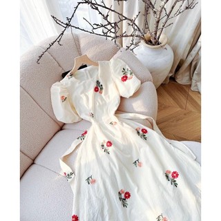 BIGSIZE ĐẦM HOA DÀI CỔ TRÒN MAXI