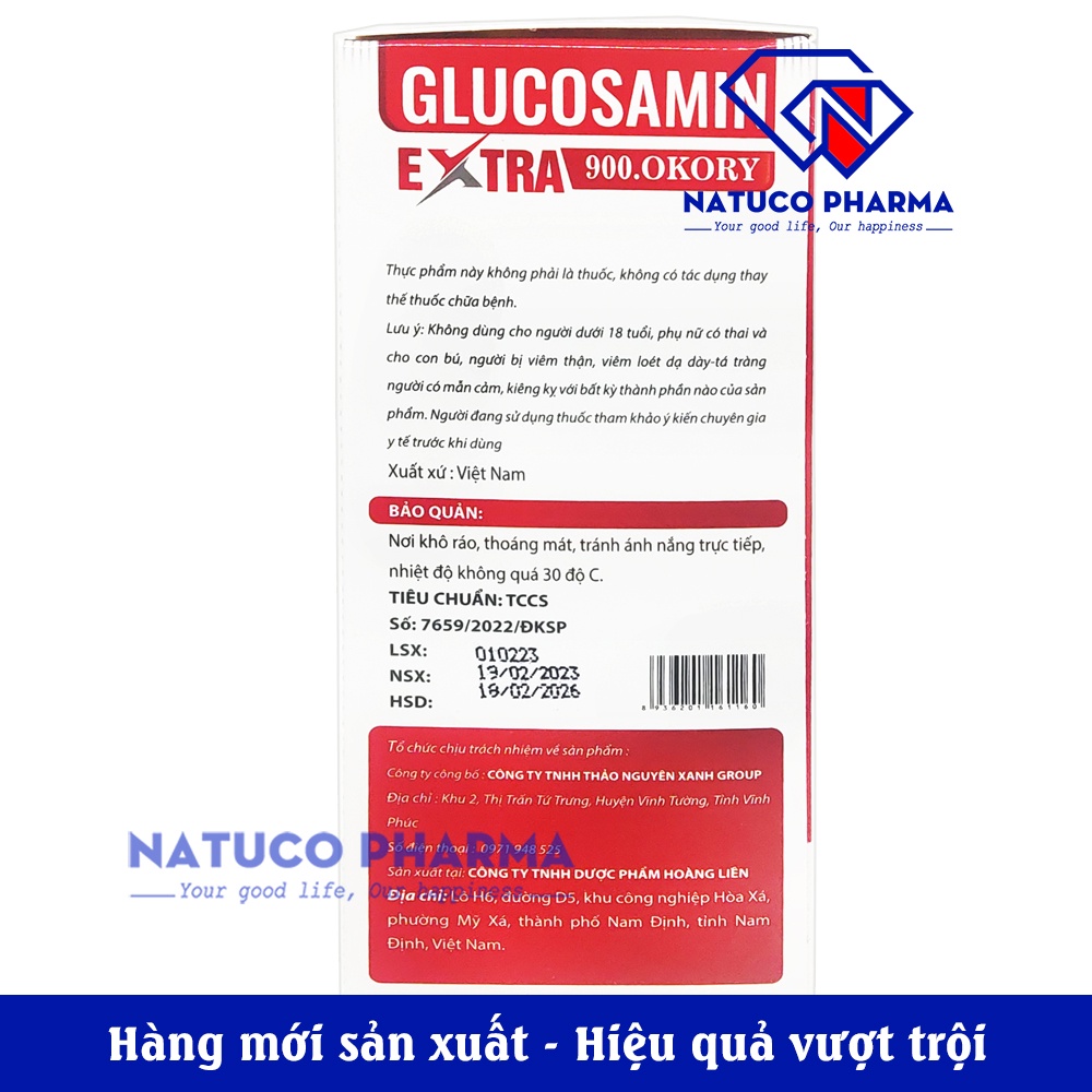 Viên uống bổ Xương Khớp Glucosamin Extra 900.okory - giúp giảm đau khớp, thoái hóa khớp, viêm khớp