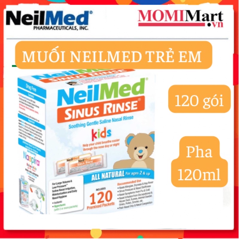 HỘP 120 gói muối rửa mũi cho trẻ em NeilMed Sinus Rinse ™ Kids 120 gói