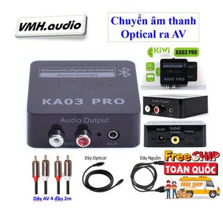 Bộ chuyển âm thanh quang ra av kiwi ka03 pro bluetooth kèm dây av 4 đầu 2m | chính hãng