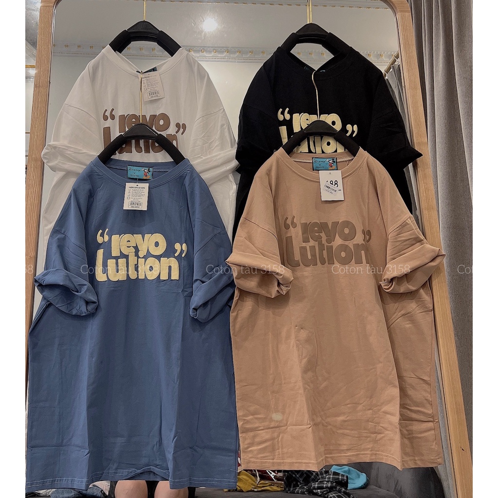 Áo Phông 3158 CHất Cotton Khô CHữ Reyo Dáng Rộng Tay Lỡ Cổ Tròn - Áo  Thun Unisex Hottrend QC Uzzlang