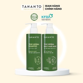 Combo Dầu Gội & Dầu Xả Thảo Mộc TANANTO True Herbal - Sạch Gàu, Nuôi Dưỡng Tóc, Cấp Ẩm Giúp Tóc Suôn Mượt Vào Nếp