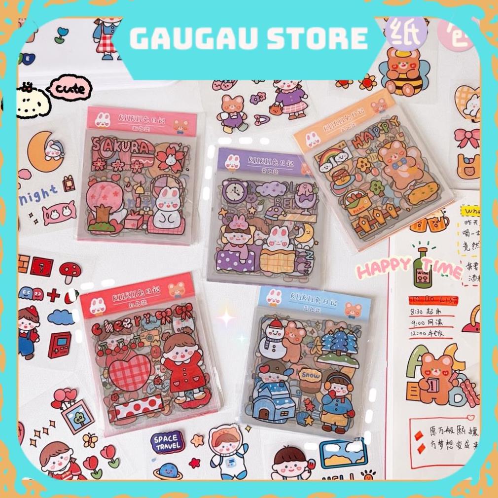 Set 20 Tấm Sticker Nhiều Hình Dán Dễ Thương Trang Trí Sổ Tay, Mũ Bảo Hiểm, Điện Thoại