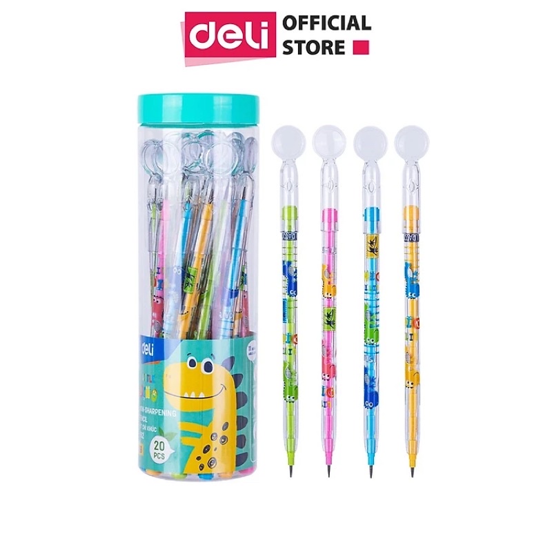Hộp 20 Bút chì khúc 2B Deli C092 sịn có đầu kính hiển vi