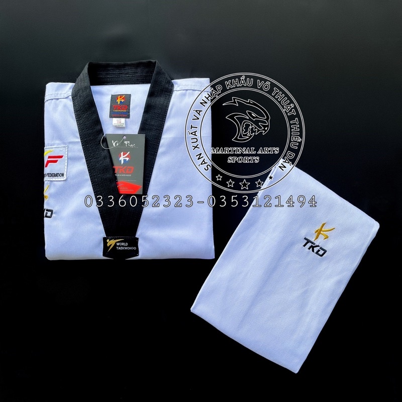 VÕ PHỤC K-TKD EXTRA VẢI SỌC TĂM