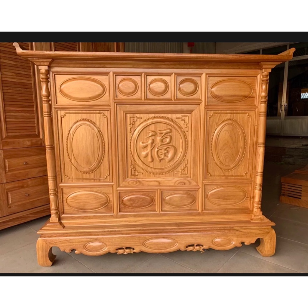 Tủ thờ gia tiên -tủ thờ gỗ gõ đỏ 1M54 ,bàn thờ gỗ giá xưởng chất liệu gỗ đẹp ( FREESHIP 60 KM )