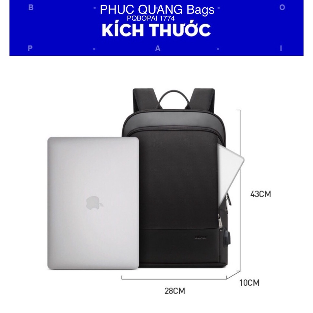 Balo LAPTOP cao cấp siêu mỏng, chống nước, thương hiệu chính hãng BOPAI, hót nhất 2023