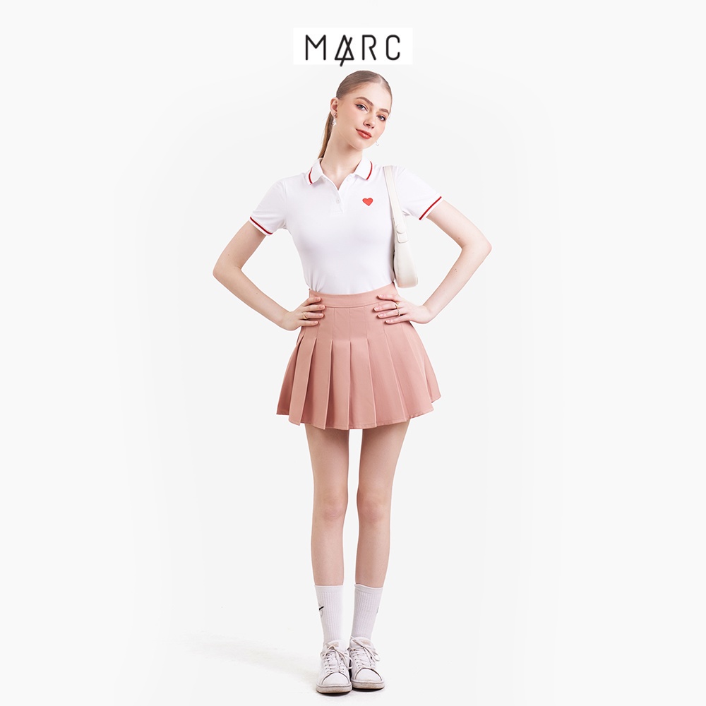 Áo polo nữ MARC FASHION form nhỏ thêu trái tim phối viền vải mềm mịn mát CBNT021623