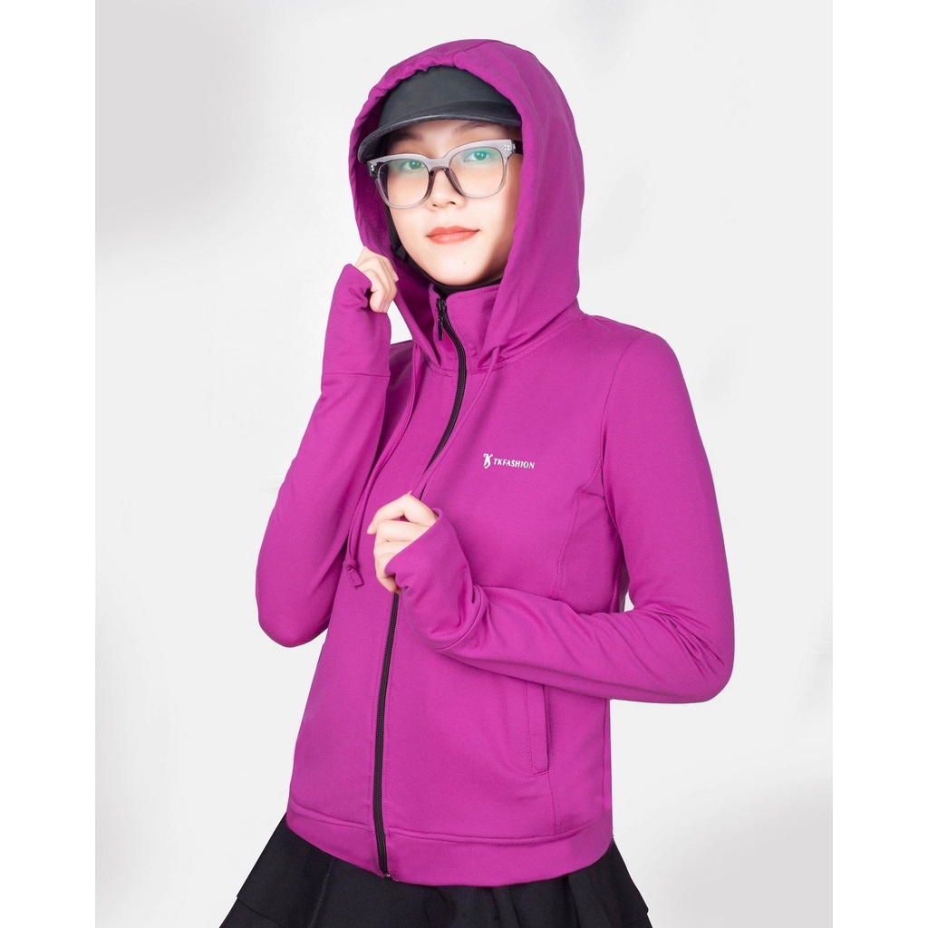 Áo chống nắng nữ 2 lớp cao cổ, có túi trong, thiết kế cao cấp tkfashion - DT87