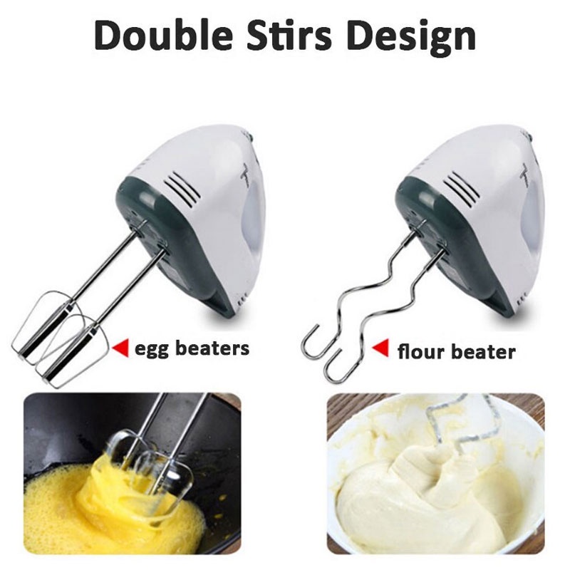 《 𝟳 𝗫 𝗦𝗣𝗘𝗘𝗗 》Mini Điện Tay Mixer Trứng Đánh Bằng Tay Làm Bánh Kem Xốp Thực Phẩm Bột Nhào Trộn Máy