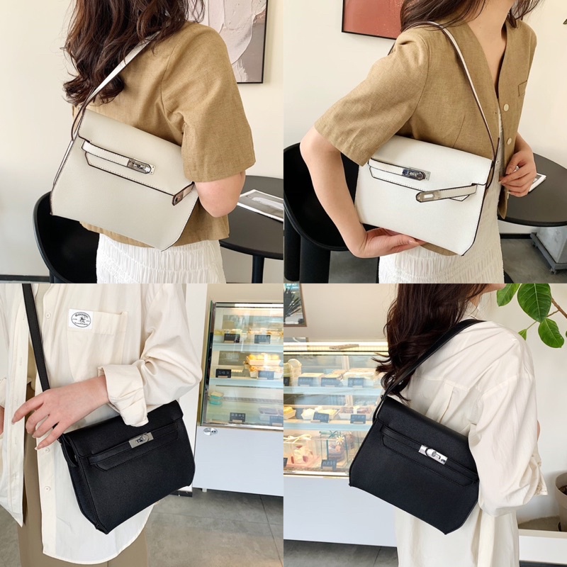 Túi đeo chéo và đeo kẹp nách trơn đơn giản khoá HM 2023